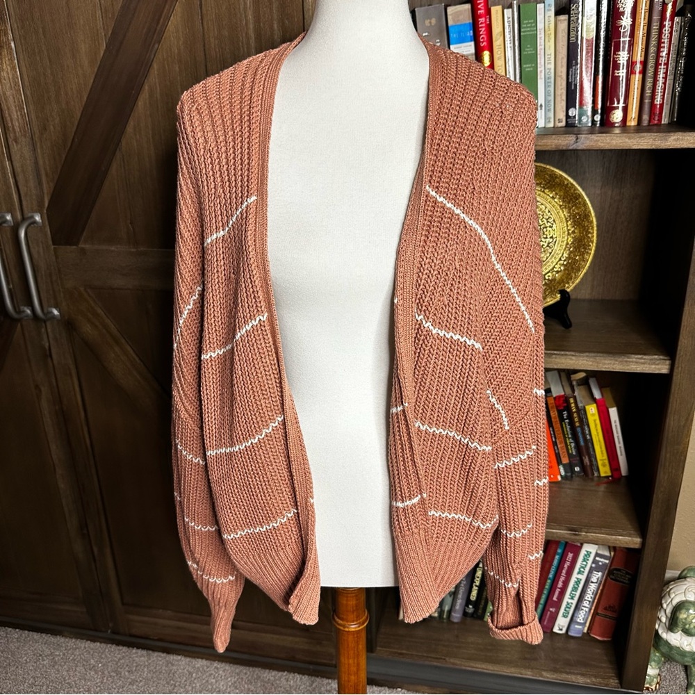 Gentle Fawn Women's Cardigan - Terracotta and White 🧵